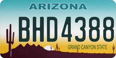 AZ license plate BHD4388