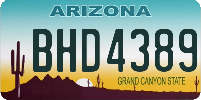 AZ license plate BHD4389