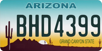 AZ license plate BHD4399