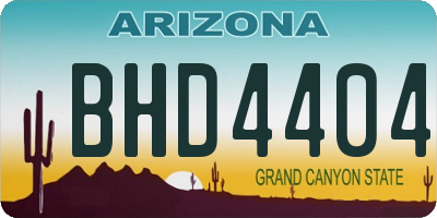 AZ license plate BHD4404