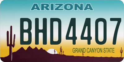 AZ license plate BHD4407