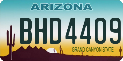 AZ license plate BHD4409