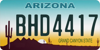 AZ license plate BHD4417