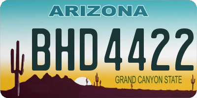 AZ license plate BHD4422