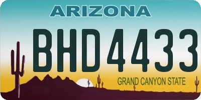 AZ license plate BHD4433