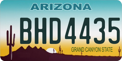 AZ license plate BHD4435