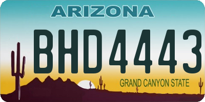 AZ license plate BHD4443