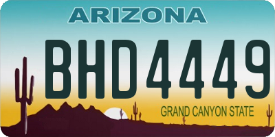 AZ license plate BHD4449