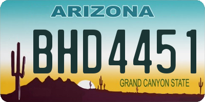 AZ license plate BHD4451