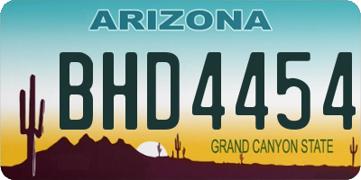 AZ license plate BHD4454