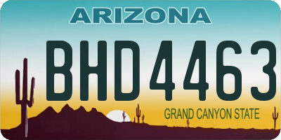 AZ license plate BHD4463