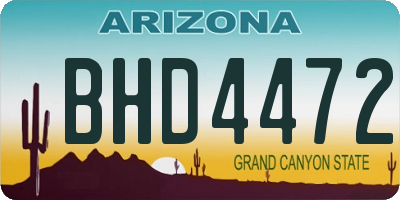 AZ license plate BHD4472