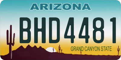 AZ license plate BHD4481