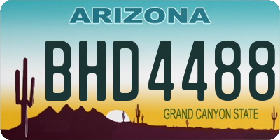 AZ license plate BHD4488