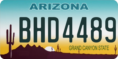 AZ license plate BHD4489