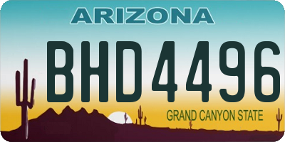 AZ license plate BHD4496
