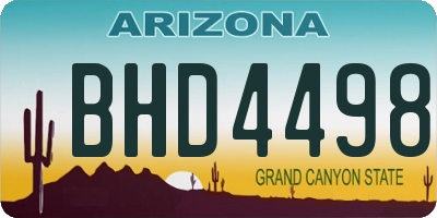 AZ license plate BHD4498