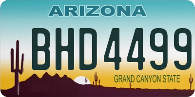 AZ license plate BHD4499