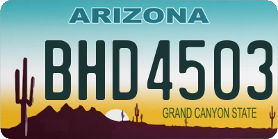 AZ license plate BHD4503