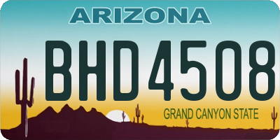AZ license plate BHD4508