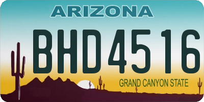 AZ license plate BHD4516
