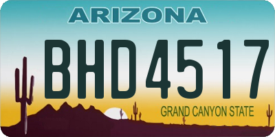 AZ license plate BHD4517