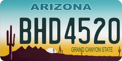 AZ license plate BHD4520