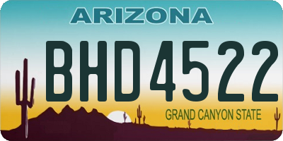 AZ license plate BHD4522