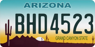 AZ license plate BHD4523