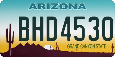 AZ license plate BHD4530