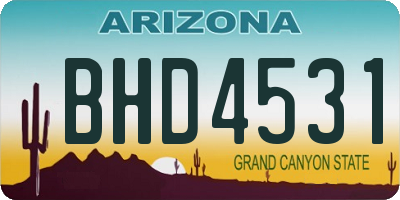 AZ license plate BHD4531