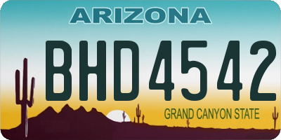 AZ license plate BHD4542