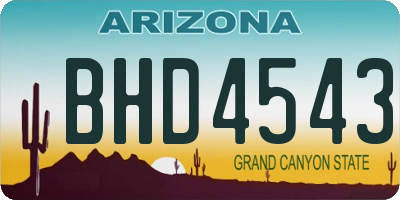 AZ license plate BHD4543
