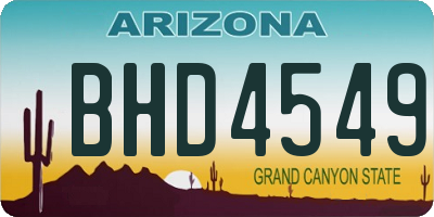 AZ license plate BHD4549