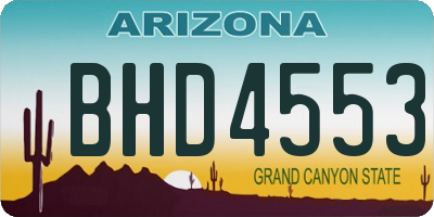 AZ license plate BHD4553