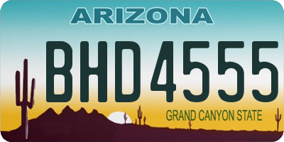 AZ license plate BHD4555