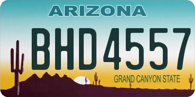 AZ license plate BHD4557