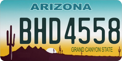 AZ license plate BHD4558
