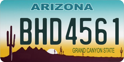 AZ license plate BHD4561