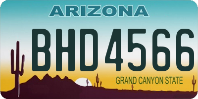 AZ license plate BHD4566