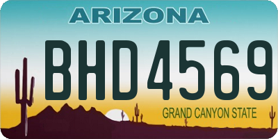 AZ license plate BHD4569