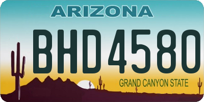 AZ license plate BHD4580