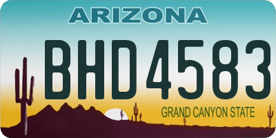 AZ license plate BHD4583