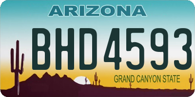 AZ license plate BHD4593
