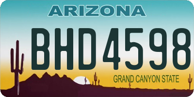 AZ license plate BHD4598