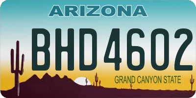 AZ license plate BHD4602