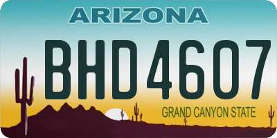 AZ license plate BHD4607