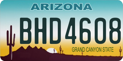 AZ license plate BHD4608