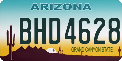 AZ license plate BHD4628