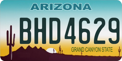 AZ license plate BHD4629
